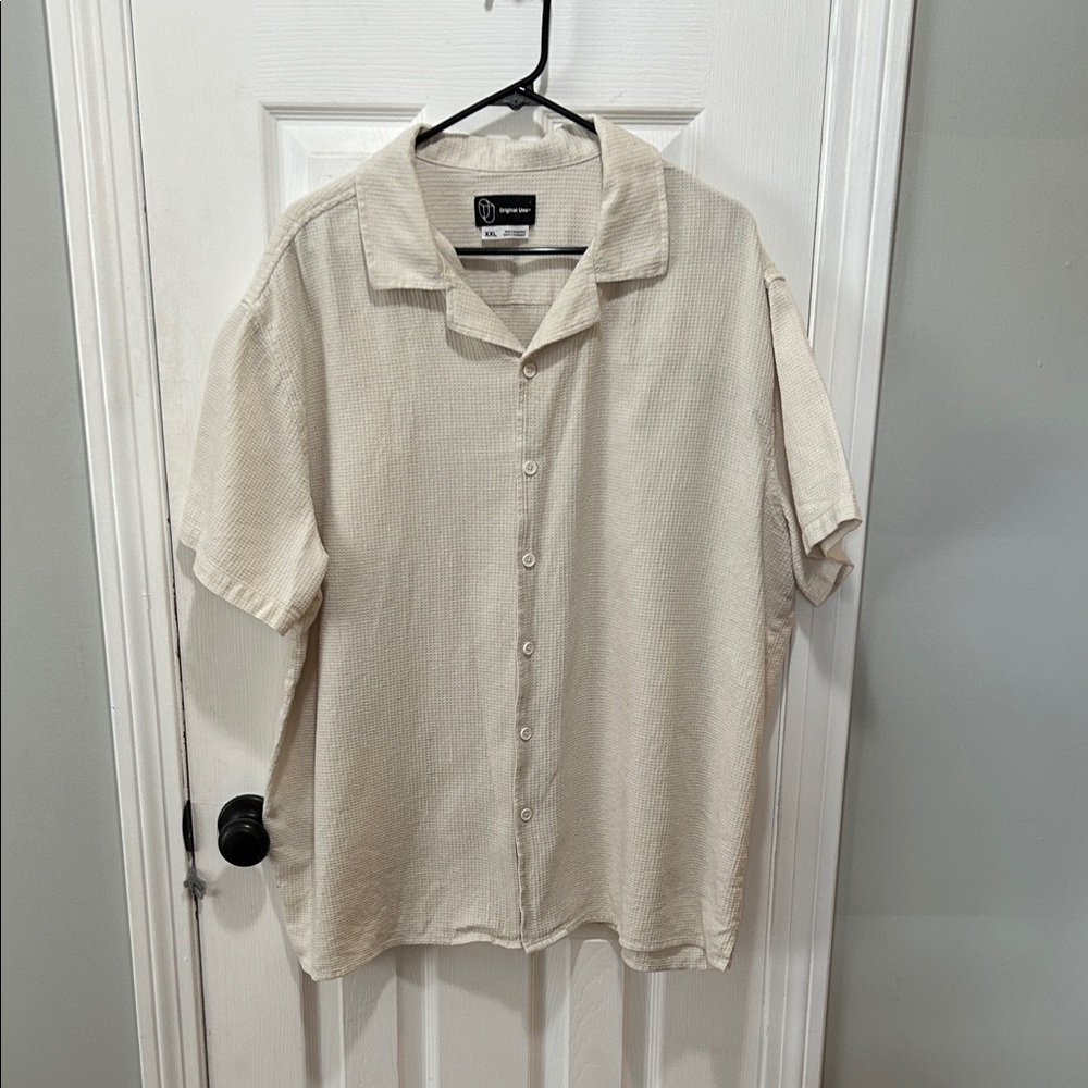 Goodfellow & Co Men's Beige Button-Down Shirt